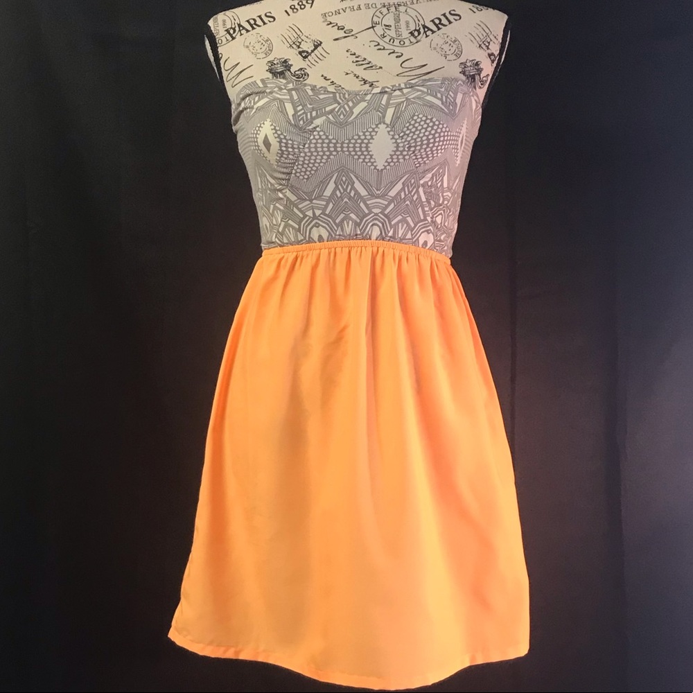 ROXY Babydoll Strapless Tangerine Orange Top Med